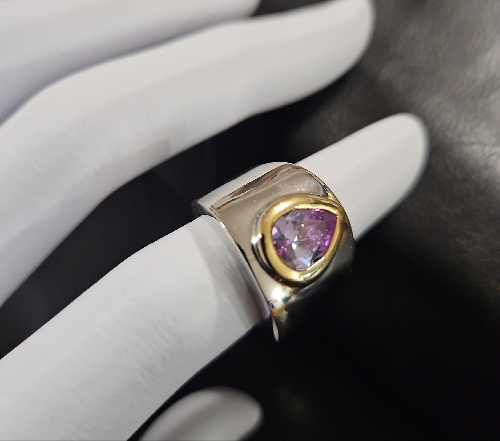 Silver And Amythyst Stone Ring - image 2